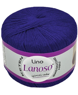 Пряжа Lanoso LINO №954 темно-синій, пряжа льон з віскозою, для ручного в'язання спицями та гачком 954 фото