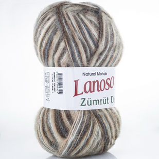Пряжа Lanoso ZUMRUT Delux (Зумрут Делюкс) №7130 коричневий-бежевий-сірий (Пряжа мохер, нитки для в'язання) 7130 фото