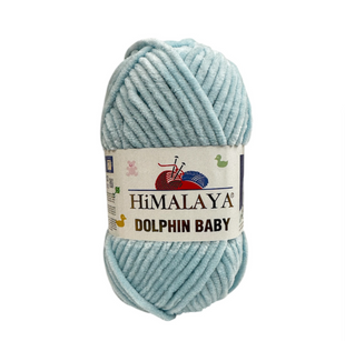 Пряжа Himalaya Dolphin Baby №80385 блакитний, плюшева для в'язання спицями і гачком 80385 фото