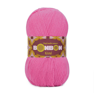 Пряжа Nako Bonbon Kristal №98240 яскраво-рожевий (акрил) 100 г, 475 м 98240 фото
