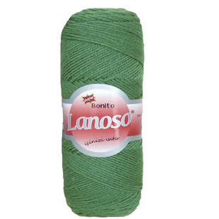 Пряжа Lanoso Bonito (Бонито) №918 зеленый, полушерстяная нитки для вязания спицами и крючком 918 фото