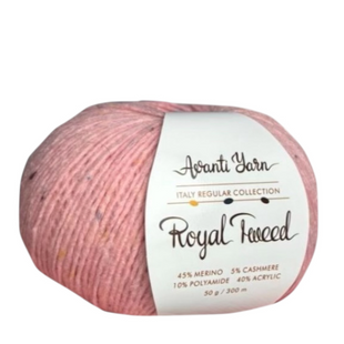 Пряжа Avanti Yarn ROYAL TWEED №604 світло-рожевий, пряжа твідова з кашемиром, нитки для в'язання гачком и спицями 604 фото