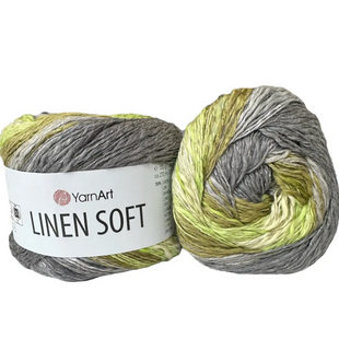 Пряжа YarnArt Linen Soft №7414, бавовна, віскоза з льоном, нитки для вʼязання спицями та гачком 7414 фото