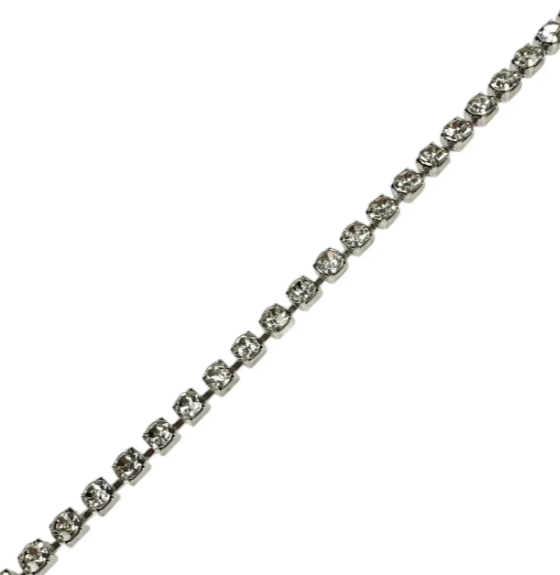 Цепь стразовая на катушке SS 16 Crystal Серебро №653609 653609 фото