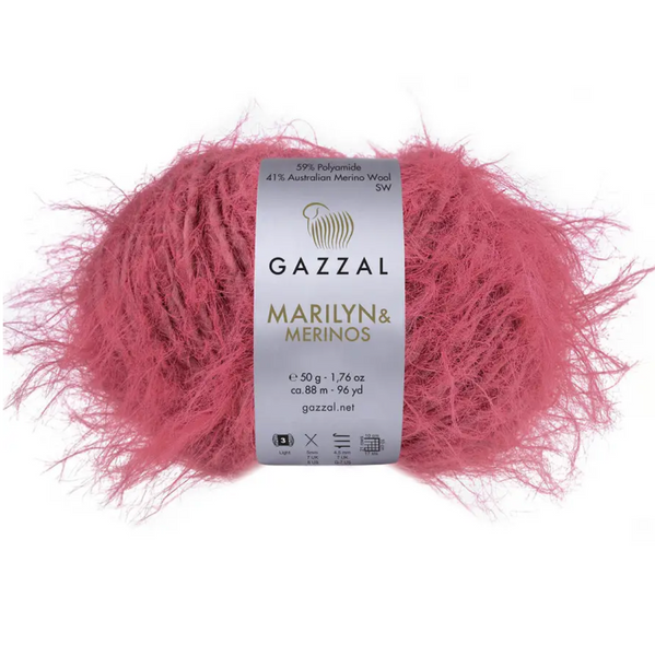 Пряжа Gazzal Marilyn & Merinos №8266 запорошено-рожевий колір, 88м/50гр, 41% Superwash мериносова вовна, для ручного в'язання спицями та гачком 8266 фото Пряжа Gazzal Marilyn & Merinos №8266 запорошено-рожевий колір, 88м/50гр, 41% Superwash мериносова вовна, для ручного в'язання спицями та гачком 8266 фото