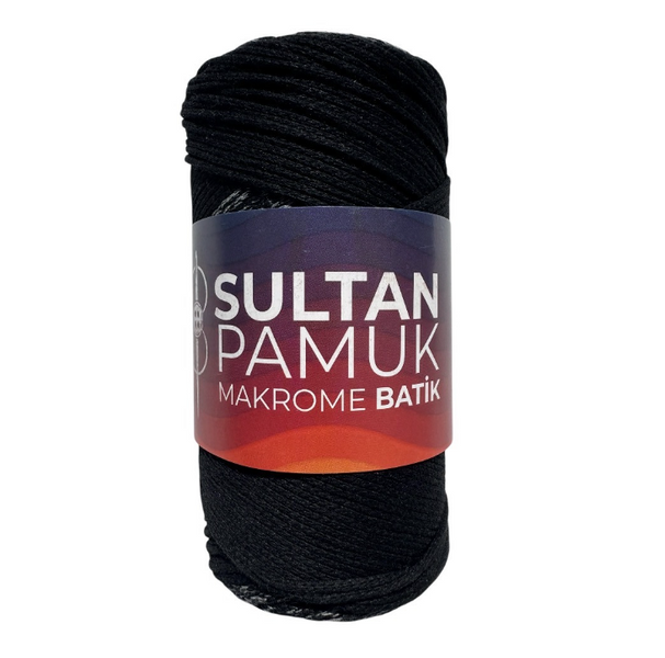 Пряжа Sultan Pamuk Makrome Batik №205 чорний (макраме) 250 г 225 м 205 фото