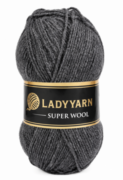 Пряжа Lady Yarn Super Wool (шерсть, акрил) 100г, 260 м