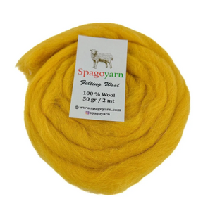Вовна для валяння Spagoyarn FELT WOOL (Фелт Вул) № 87014 охра (Пряжа 100% вовна, нитки для фелтингу) 87014 фото