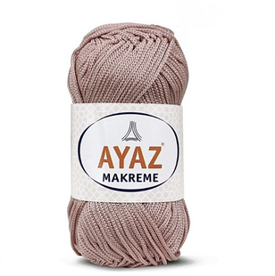 Пряжа Ayaz Makreme №1722 пудра, пряжа макраме, для сумок та декору 1722 фото