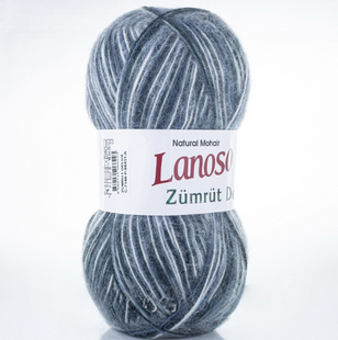 Пряжа Lanoso ZUMRUT Delux (Зумрут Делюкс) №7140 сірий батік (Пряжа мохер, нитки для в'язання) 7140 фото