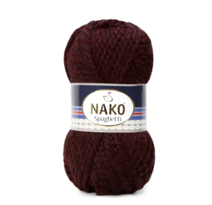 Пряжа Nako Spaghetti №23626 темний бордо (вовна з акрилом) 100 г, 60 м 23626 фото