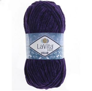 Пряжа LAVITA YARN VELUR №5103 темно-фиолетовый, пряжа велюр, нитки плюшевые 5103 фото