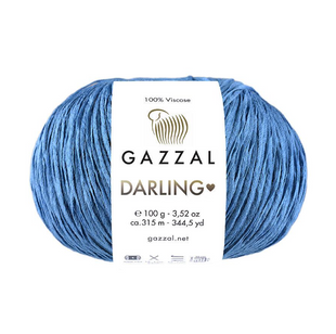 Пряжа Gazzal Darling №554 синий (100% вискоза) 100 г, 315 м 554 фото