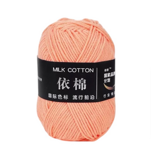 Пряжа MILK COTTON (Мілк Коттон) №03 персиковий, пряжа напівбавовна, нитки для в'язання спицями та гачком 03 фото