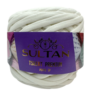 Пряжа Sultan TSHIRT PREMIUM (Шірт Преміум) №1017 молочний (Трикотажна пряжа, нитки для в'язання) 1017 фото