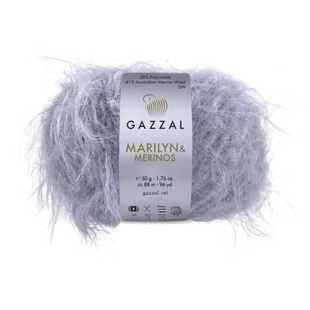 Пряжа Gazzal Marilyn & Merinos №8276 сірий колір, 88м/50гр, 41% Superwash мериносова вовна, для ручного в'язання спицями та гачком 8276 фото