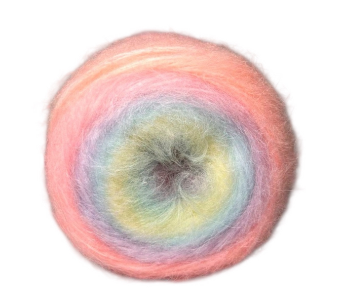 Пряжа Avanti Yarn FANTASY RAINBOW №07 казковий зефір, напіввовняна, для ручного в'язання спицями та гачком 07 фото