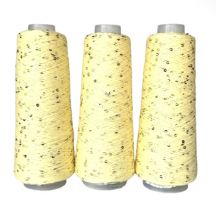 Пряжа Infinity Yarn Поетка на котоне 3 мм №025 лимон + золото (100% хлопок) 100 г, 800 м 025 фото