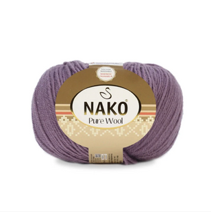 Пряжа Nako Pure Wool №10393 бузок, пряжа 100% вовна, для ручного в'язання спицями та гачком 10393 фото