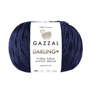 Пряжа Gazzal Darling №555 темно-синий (100% вискоза) 100 г, 315 м 555 фото