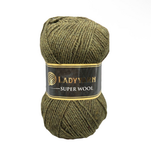 Пряжа Lady Yarn Super Wool №NW009 хакі (напіввовна) 100 г, 260 м NW009 фото