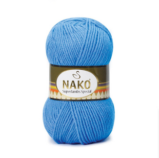 Пряжа Nako Superlambs Special №1256 синий (полушерсть) 100 г, 200 м 1256 фото