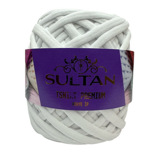Пряжа Sultan TSHIRT PREMIUM (Шірт Преміум) №1011 білий (Трикотажна пряжа, нитки для в'язання) 1011 фото