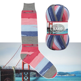 Пряжа Nako Boho Desen №81740 (шкарпеткова пряжа) 100 г, 400 м 81740 фото