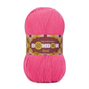 Пряжа Nako Bonbon Kristal №98319 яскраво-рожевий (акрил) 100 г, 475 м 98319 фото