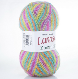 Пряжа Lanoso ZUMRUT Delux (Зумрут Делюкс) №7144 Райдужний неон (Пряжа мохер, нитки для в'язання) 7144 фото