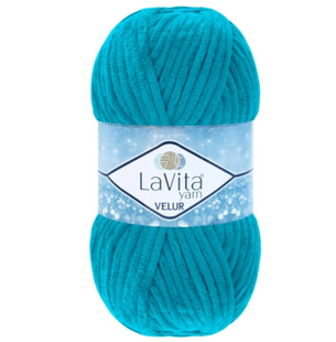 Пряжа LAVITA YARN VELUR №5801 бирюзовый, пряжа велюр, нитки плюшевые 5801 фото