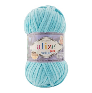 Пряжа Alize Velluto №980 блакитний, велюр 100 г, 68 м 980 фото