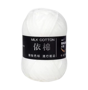 Пряжа MILK COTTON (Мілк Коттон) №68 білий, пряжа напівбавовна, нитки для в'язання спицями та гачком 68 фото