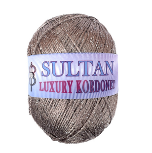 Пряжа Sultan LUXURY KORDONET (Лакшері Кордонет) №130 мокко , пряжа з металевими блистерами, нитки для в'язання гачком и спицями 130 фото