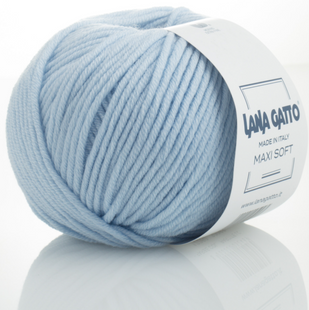Пряжа Lana Gatto Maxi Soft №12260 ніжно-блакитний (мериносова вовна) 90 м, 50 г 12260 фото