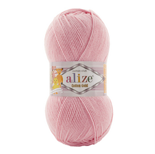 Пряжа Alize Cotton Gold (Котон Голд) №638 ніжно-рожевий, бавовна, нитки для в'язання 638 фото