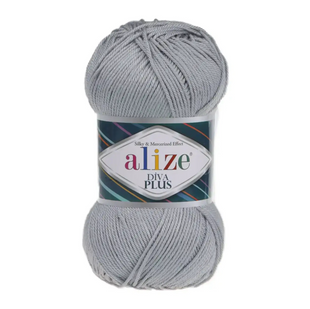 Пряжа Alize DIVA PLUS (Діва Плюс) №21 сірий (Пряжа мікрофібра, нитки для в'язання) 21 фото