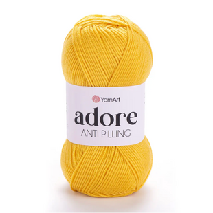 Пряжа Yarnart Adore (Адор) №355 яскраво-жовтий колір - акрилова для в'язання гачком и спицями 355 фото