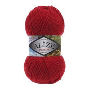 Пряжа Alize Burcum Klasik №106 червоний, 210 м 100 г, 100% акрил 106 фото
