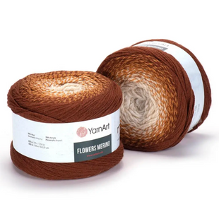 Пряжа YarnArt Flowers Merino №537 напіввовна, секційного фарбування для в'язання спицями та гачком 537 фото