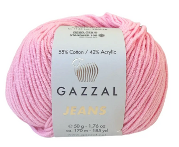 Пряжа Gazzal Jeans (бавовна, акрил) 50 г, 170 м