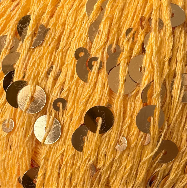 Пряжа Avanti Yarn Королевская Паетка 3+6 мм №30 желтый паетка золото на хлопковой основе для вязания спицами и крючком 30 фото Пряжа Avanti Yarn Королевская Паетка 3+6 мм №30 желтый паетка золото на хлопковой основе для вязания спицами и крючком 30 фото