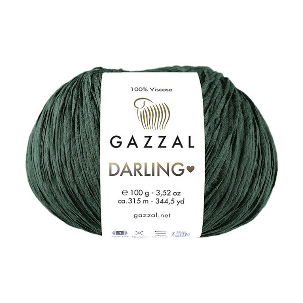 Пряжа Gazzal Darling №556 темно-зеленый (100% вискоза) 100 г, 315 м 556 фото Пряжа Gazzal Darling №556 темно-зеленый (100% вискоза) 100 г, 315 м 556 фото
