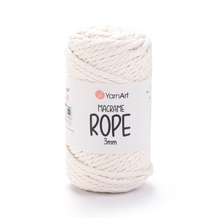 Пряжа YarnArt Macrame Rope 3 мм №752 молочный, шнур для плетения макраме 752 фото