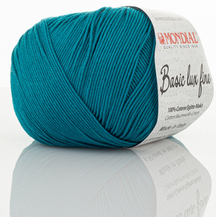 Пряжа Mondial Basic Lux Fine №244 зеленая бирюза (мерсеризированный хлопок) 165 м, 50 г 244 фото