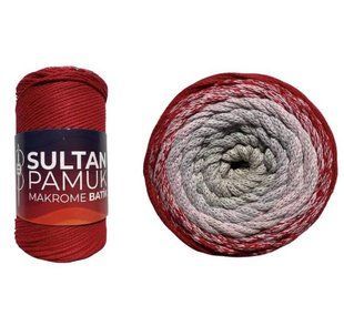 Пряжа Sultan Pamuk Makrome Batik №217 червоний (макраме) 250 г 225 м 217 фото