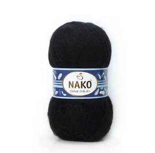 Пряжа Nako Mohair Delicate №217/6130 чёрный (полушерсть) 100 г, 500 м 217/6130 фото