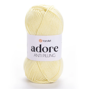 Пряжа Yarnart Adore (Адор) №356 блідо-жовтий колір - акрилова для в'язання гачком и спицями 356 фото