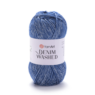 Пряжа Yarnart Denim Washed №922 синій, бавовна з акрилом, для ручного в'язання спицями та гачком 922 фото