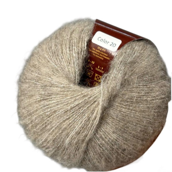 Пряжа Avanti Yarn Baby Alpaca №20 песочный, пряжа полушерсть, для вязания крючком и спицами 20 фото